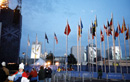World flags at Medals Plaza