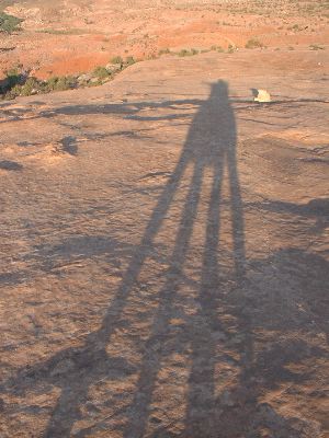 Ken and Nieka in Petroglyph Form at Delicate Arch