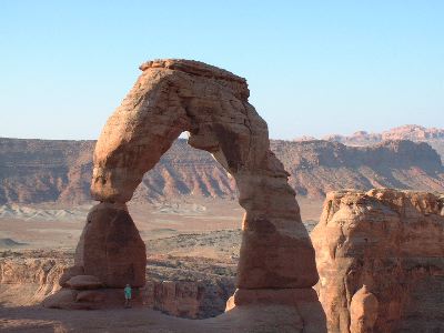 Nieka at Base of Delicate Arch